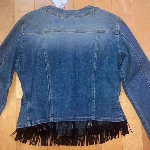 PINKO Girls Denim Fringe Jacket - Picture 11 of 11